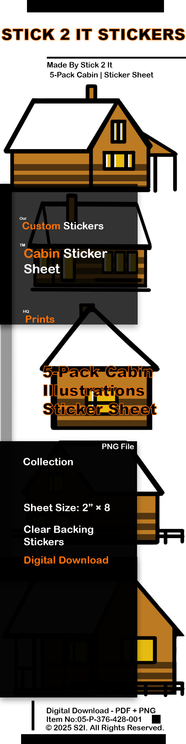 Cabin Winter Sticker Sheet Preview